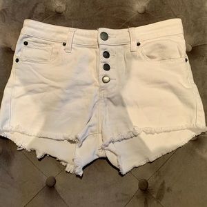 White jean shorts